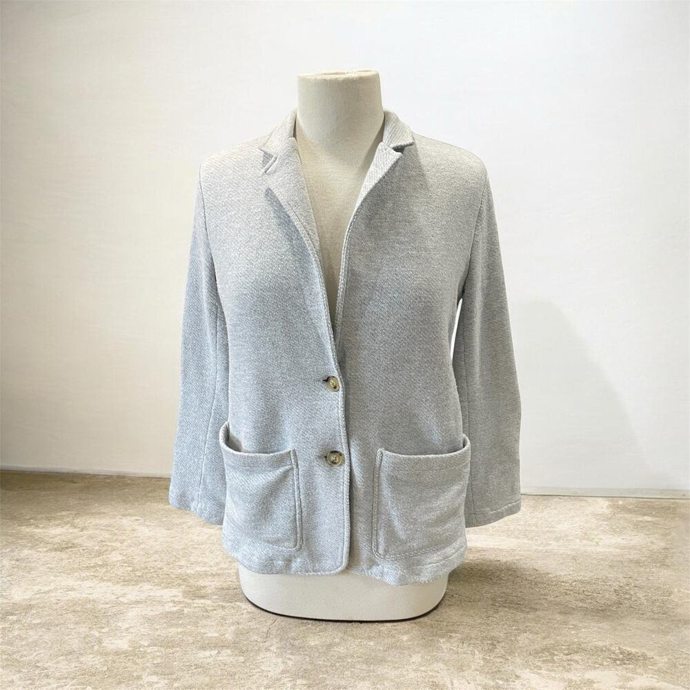 Faherty Inlet Women's Size Small Cotton Blend Knit Blazer Cardigan Jacket Gray - Picture 1 of 13
